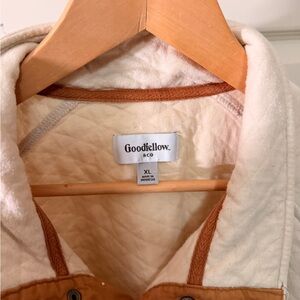 Goodfellow & Co Cream Quarter Button Up